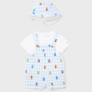 Mayoral Newborn 3-Piece Printed Set Light Blue