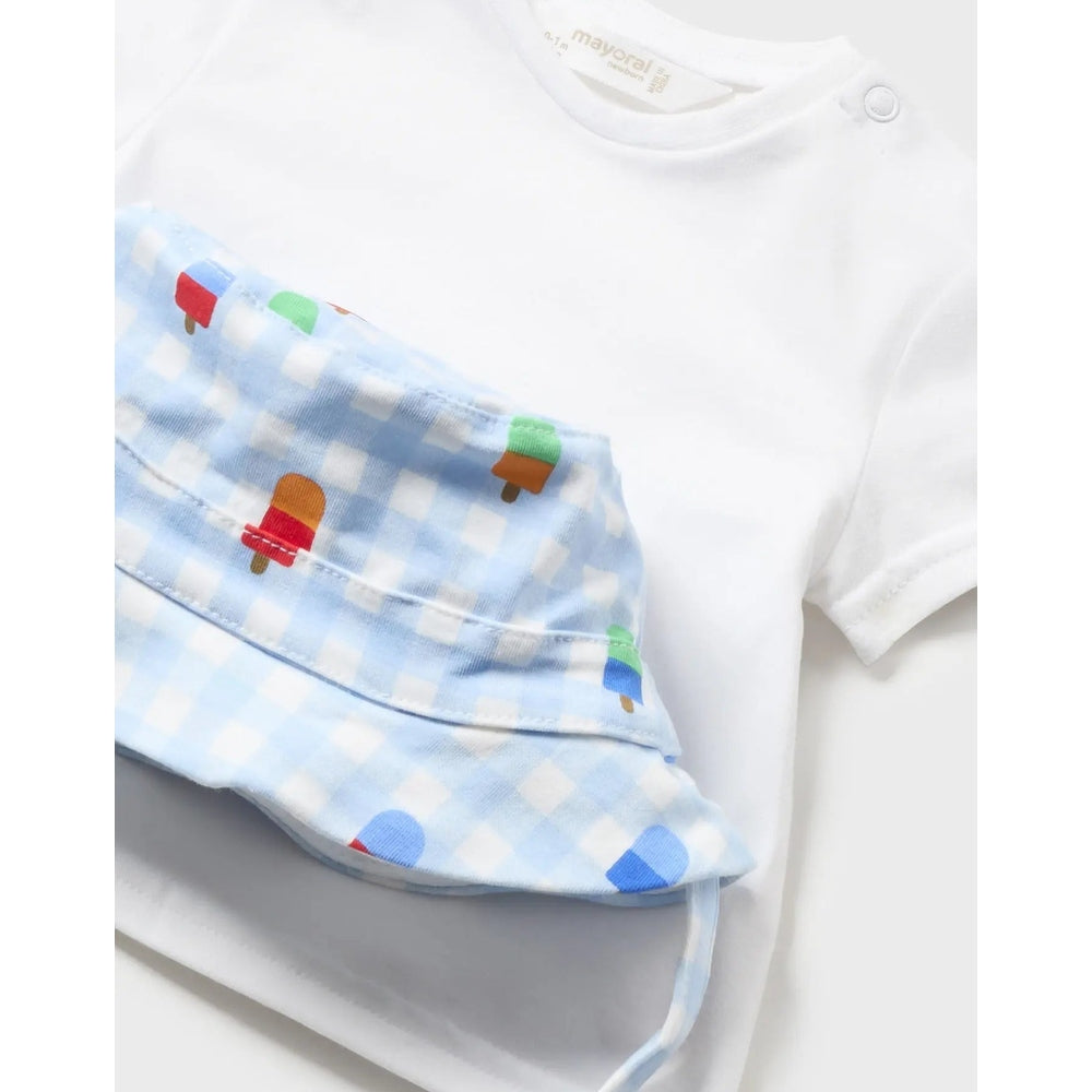 Mayoral Newborn 3-Piece Printed Set Light Blue