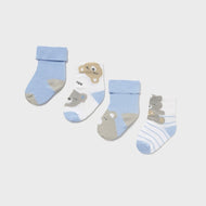 Mayoral Newborn 4-Pack Socks Sky