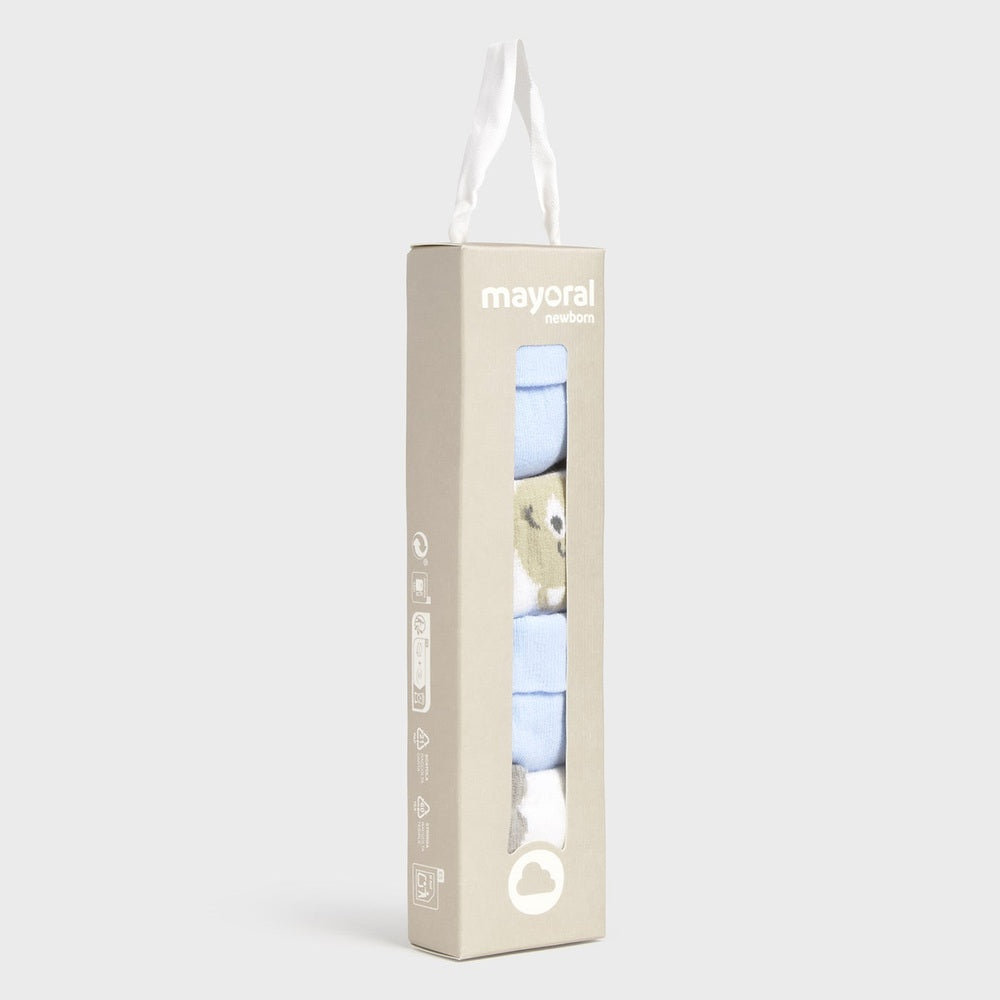 Mayoral Newborn 4-Pack Socks Sky