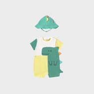 Mayoral Newborn Dinosaur Romper With Hat Loro