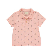 Me & Henry Polreath Henry Print Polo Shirt Peach