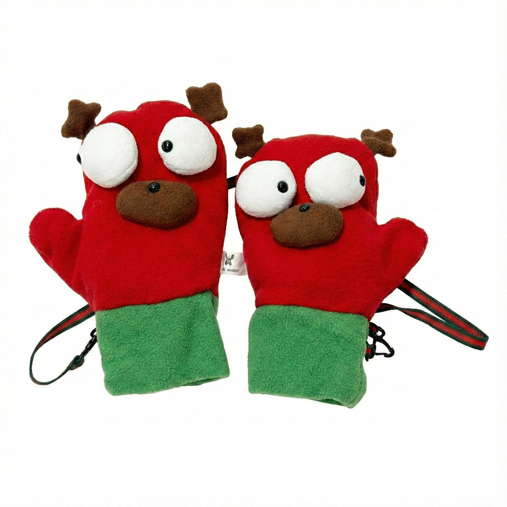 Merry Moose Christmas Mittens