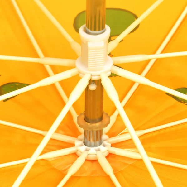 MIDEER You Look Yummy umbrella with bright yellow canopy, white ribs, metal pole