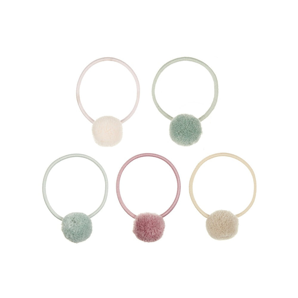 Mimi & Lula 5x Pom Pom Ponies pastel hair elastics with fluffy pom poms