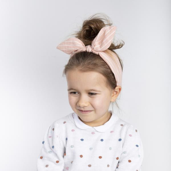 Mimi & Lula Pink Stripe Coco Bow Alice Band