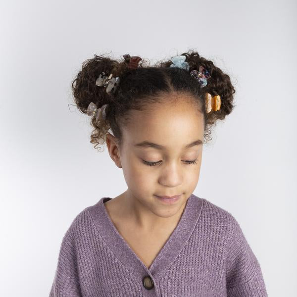 Mimi & Lula resin bulldog hair clips pack with assorted colors for kids, multiple clips