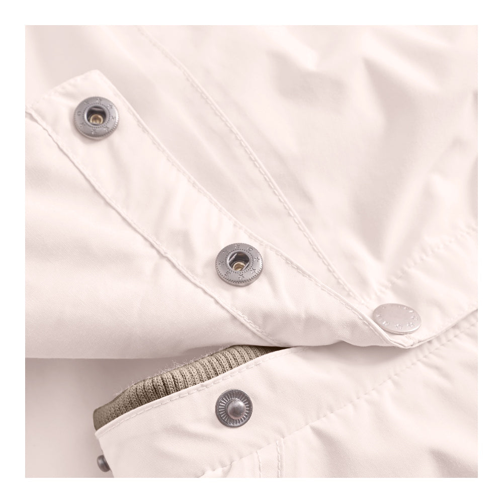 MINI A TURE Matwai Spring Jacket Grs Silver Peony Grs, light outerwear shown with metal snap buttons fastening cuffs.