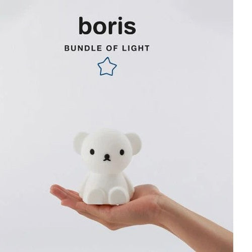 Mr Maria Boris Bundle of Light white plush bear night light held in hand