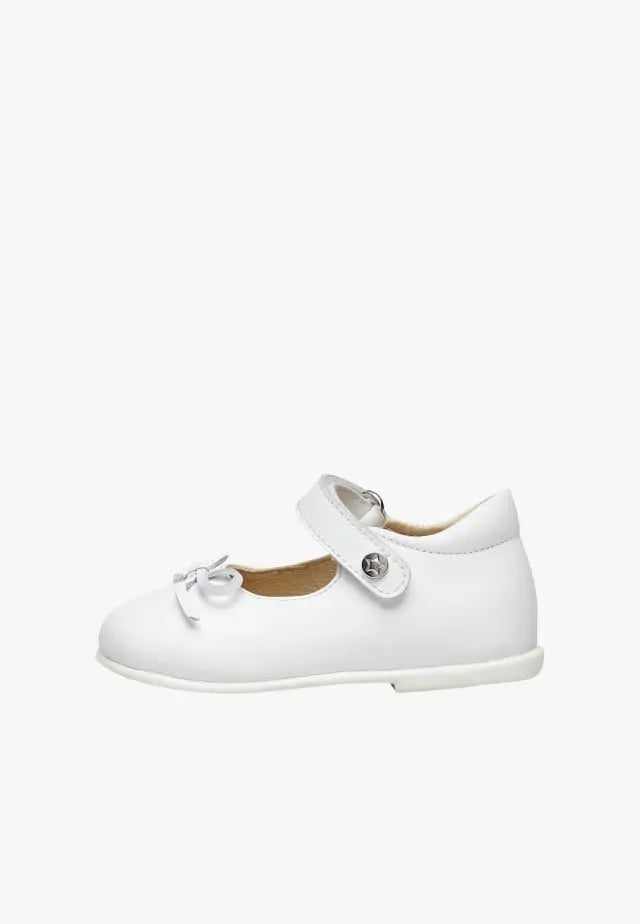 Naturino Ballet Leather Ballerinas With Bow White
