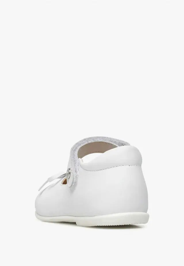 Naturino Ballet Leather Ballerinas With Bow White