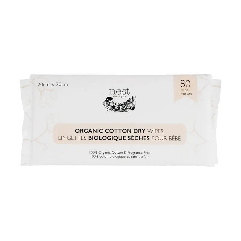 NEST DESIGNS ORGANIC COTTON DRY BABY WIPES (80PCS) - baby enRoute