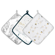 NEST DESIGNS 4 LAYER BAMBOO BABY WASHCLOTH SET (3 PACK) ASSORTED