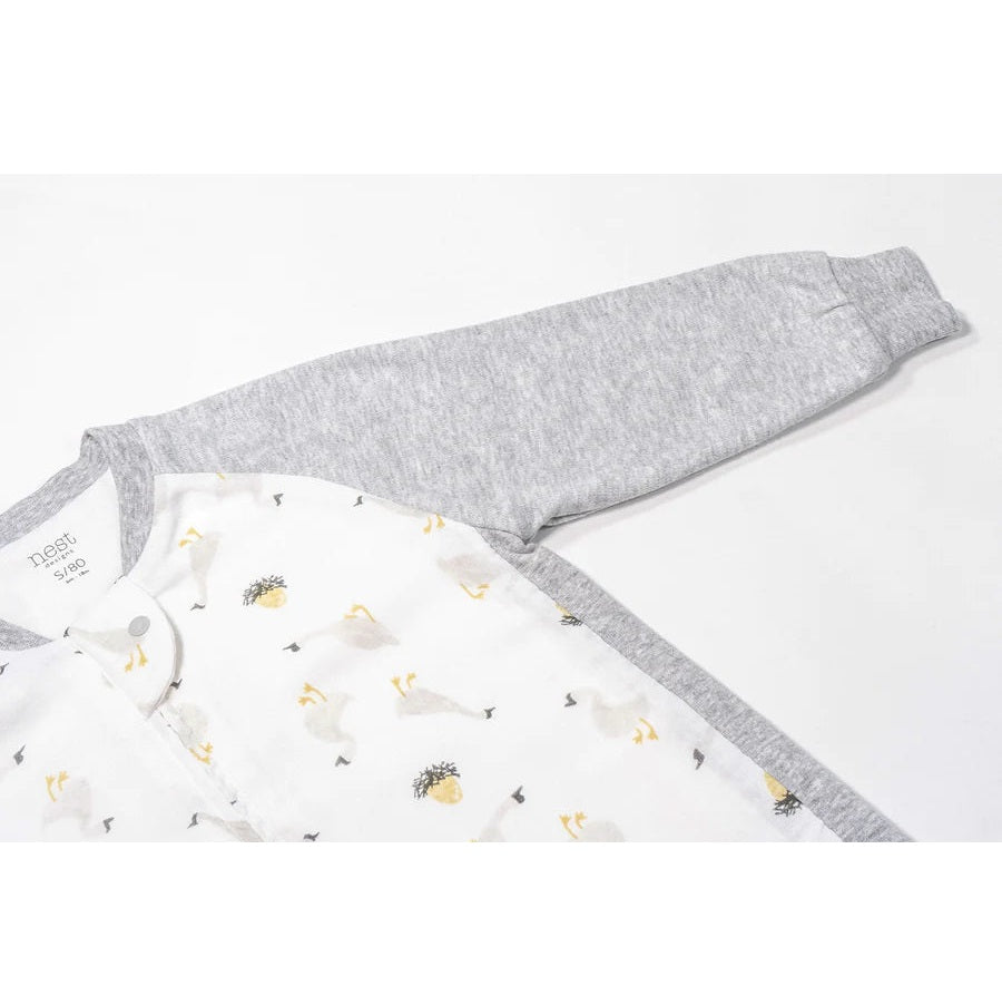 NEST DESIGNS BAMBOO LONG SLEEVE FOOTED SLEEP BAG 1.0 TOG THE GOOSE & THE GOLDEN EGG - baby enRoute