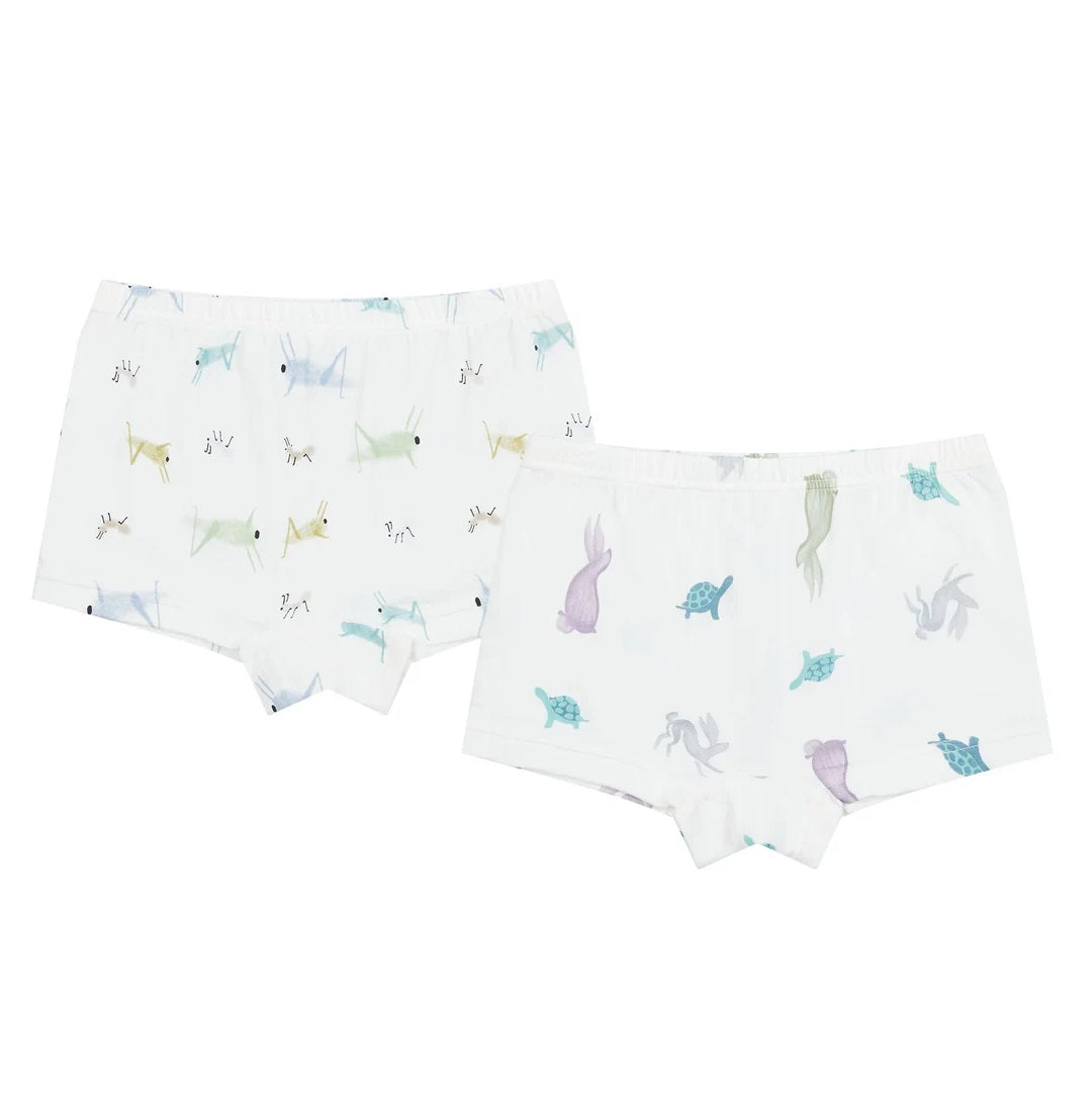 NEST DESIGN BAMBOO GIRLS BOY SHORT UNDERWEAR (2 PACK) HARE & ANT