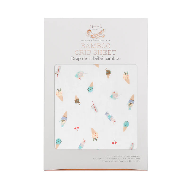 NEST DESIGNS BAMBOO CRIB SHEET ICE CREAM SUMMER