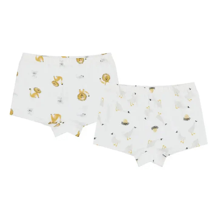 NEST DESIGN BAMBOO BOYS BOXER BRIEFS UNDERWEAR (2 PACK) LION & GOOSE - baby enRoute