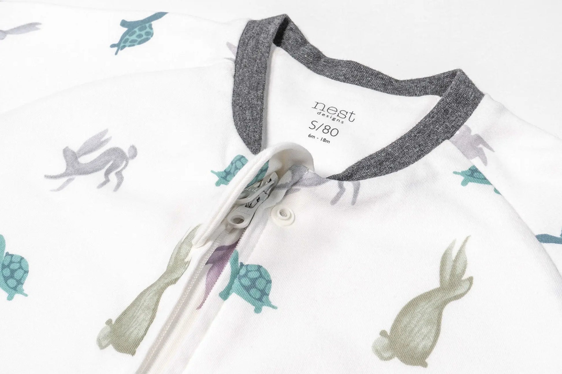 Nest Designs Avocado Bamboo Long Sleeve Footed Sleep Bag 1.0 Tog The Tortoise & The Hare