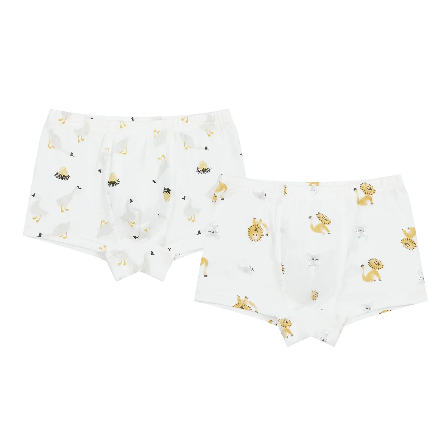 Nest Designs Bamboo Girls Boy Short Underwear (2 Pack) Lion & Goose