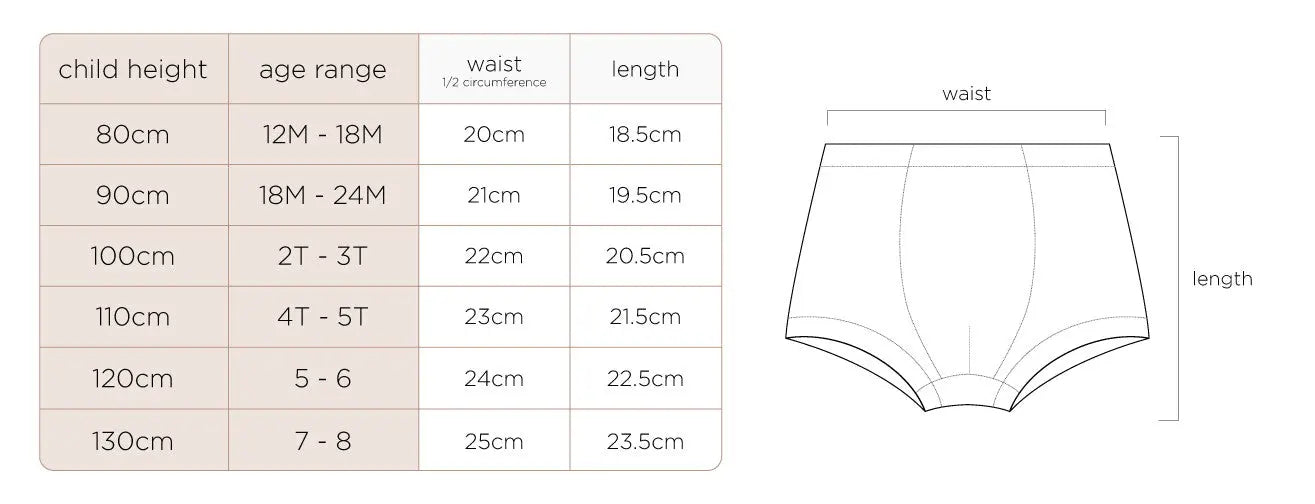 Nest Designs Bamboo Girls Boy Short Underwear (2 Pack) Sahara Sky