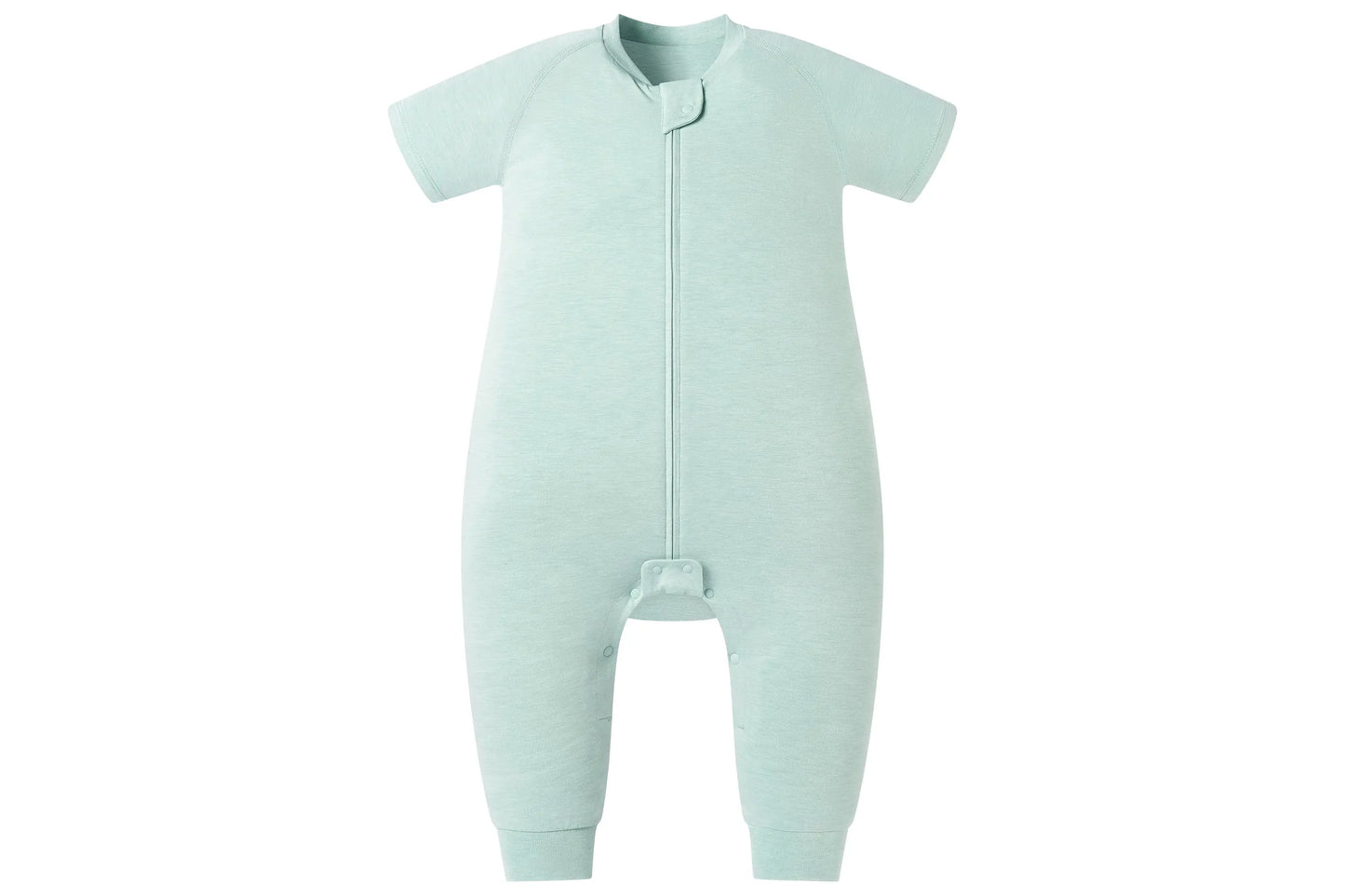 NEST DESIGNS BAMBOO JERSEY SHORT SLEEVE FOOTED SLEEP BAG 0.5 TOG - PANTONE HARBOR GREY - baby enRoute