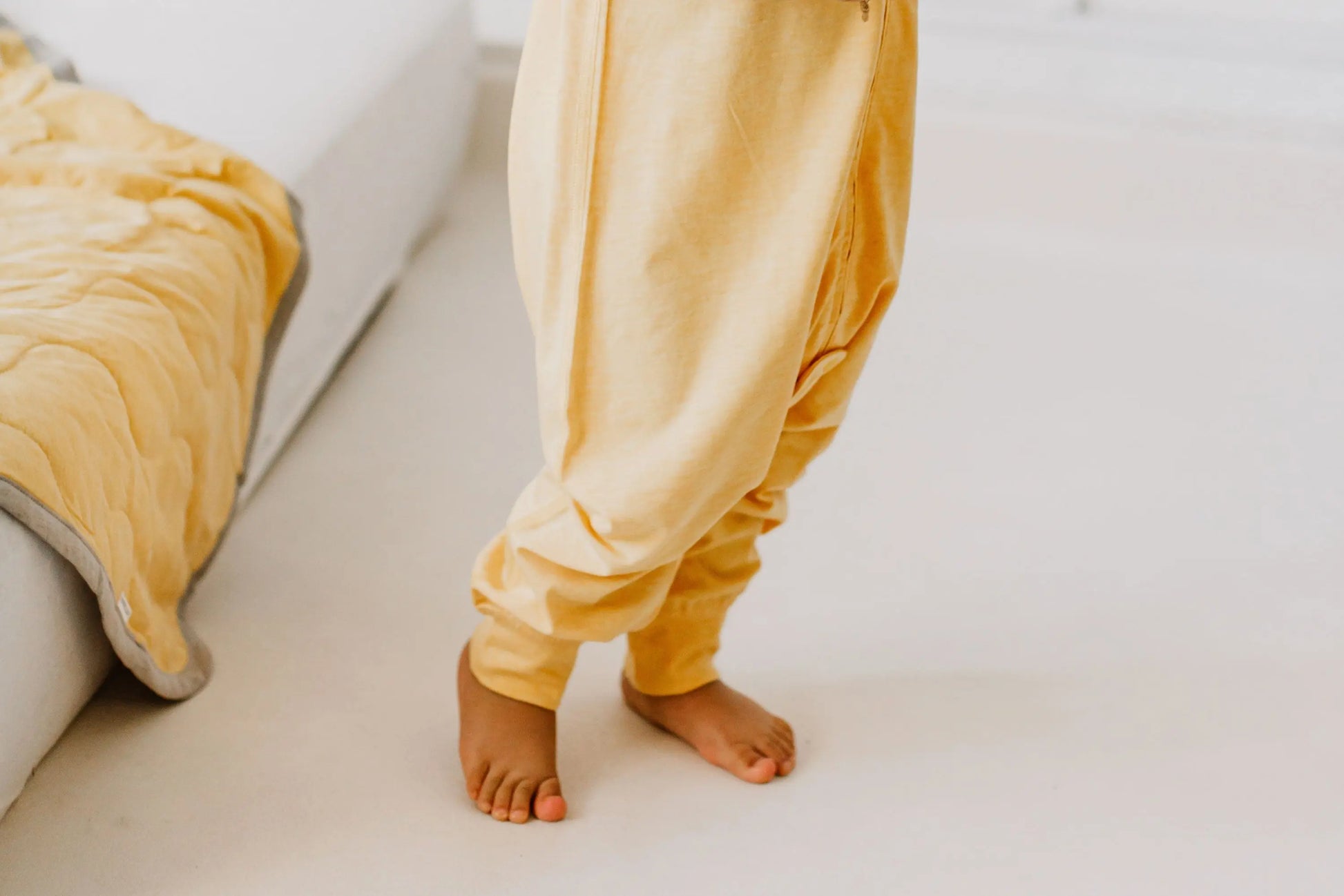 Nest Designs Bamboo Jersey Short Sleeve Footed Sleep Bag 0.5 Tog Pantone Sunset Gold