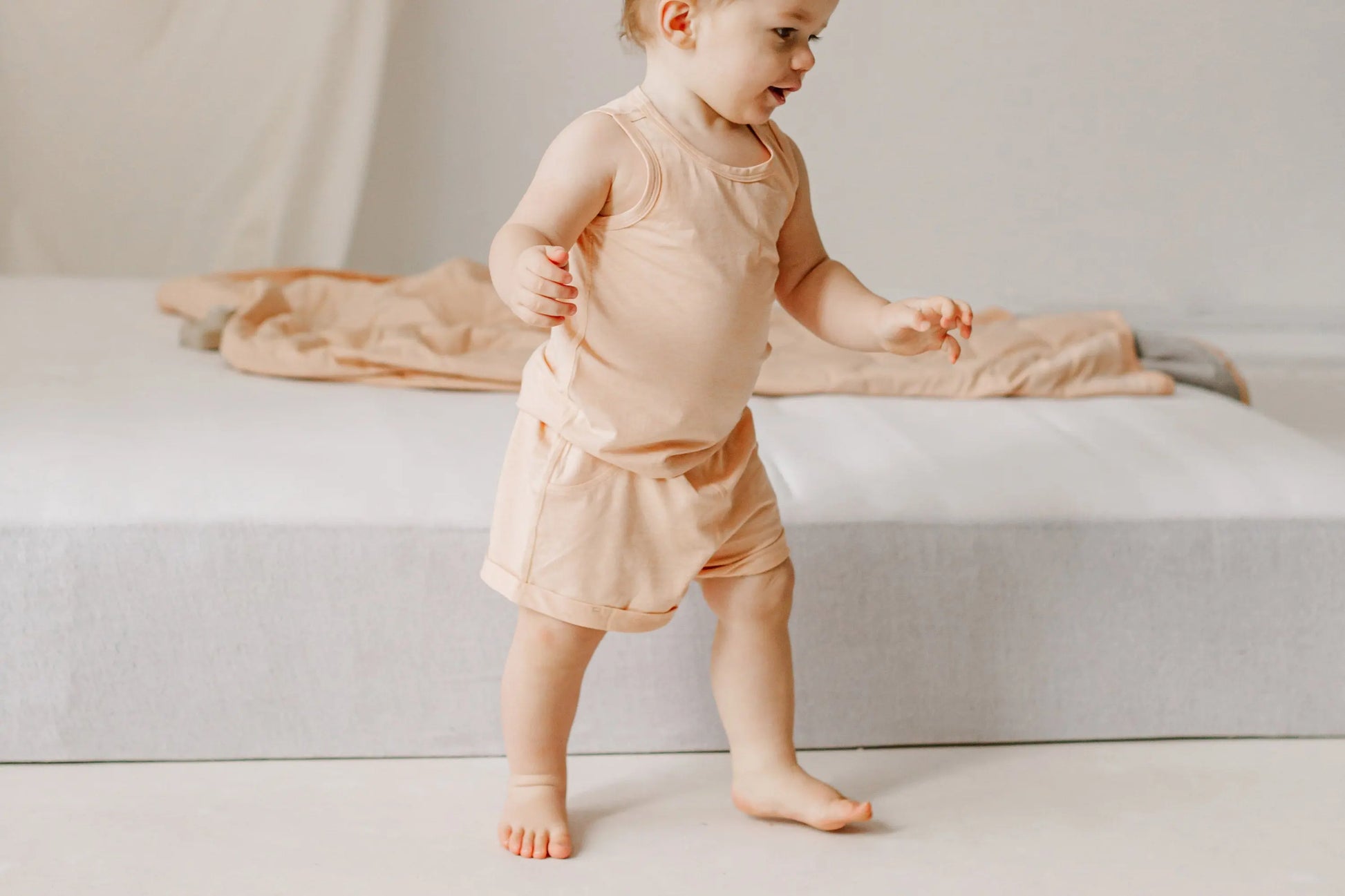 Nest Designs Bamboo Jersey Shorts Pantone Bellini