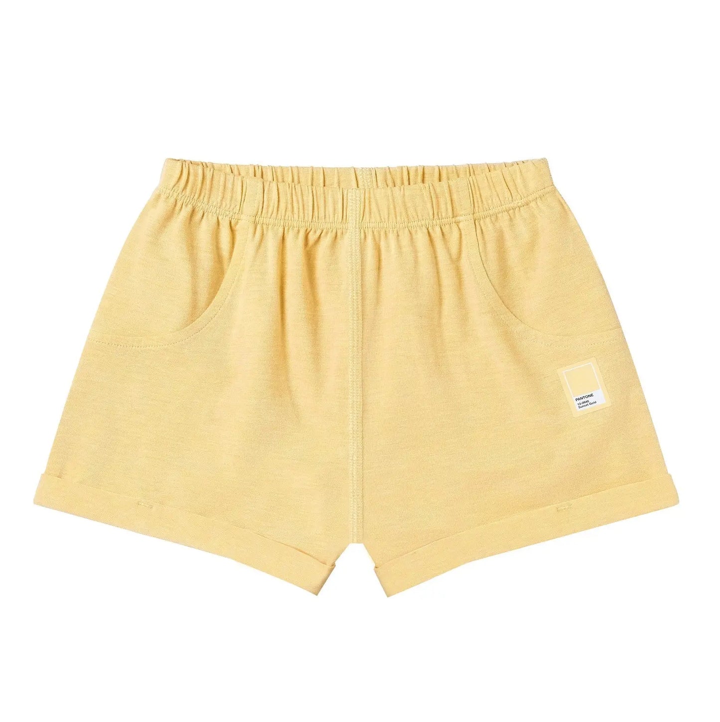 NEST DESIGNS BAMBOO JERSEY SHORTS PANTONE SUNSET GOLD - baby enRoute