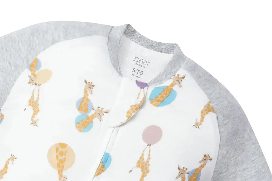 NEST DESIGNS BAMBOO LONG SLEEVE FOOTED SLEEP BAG 1.0 TOG - GIRAFFE SHAPES - baby enRoute