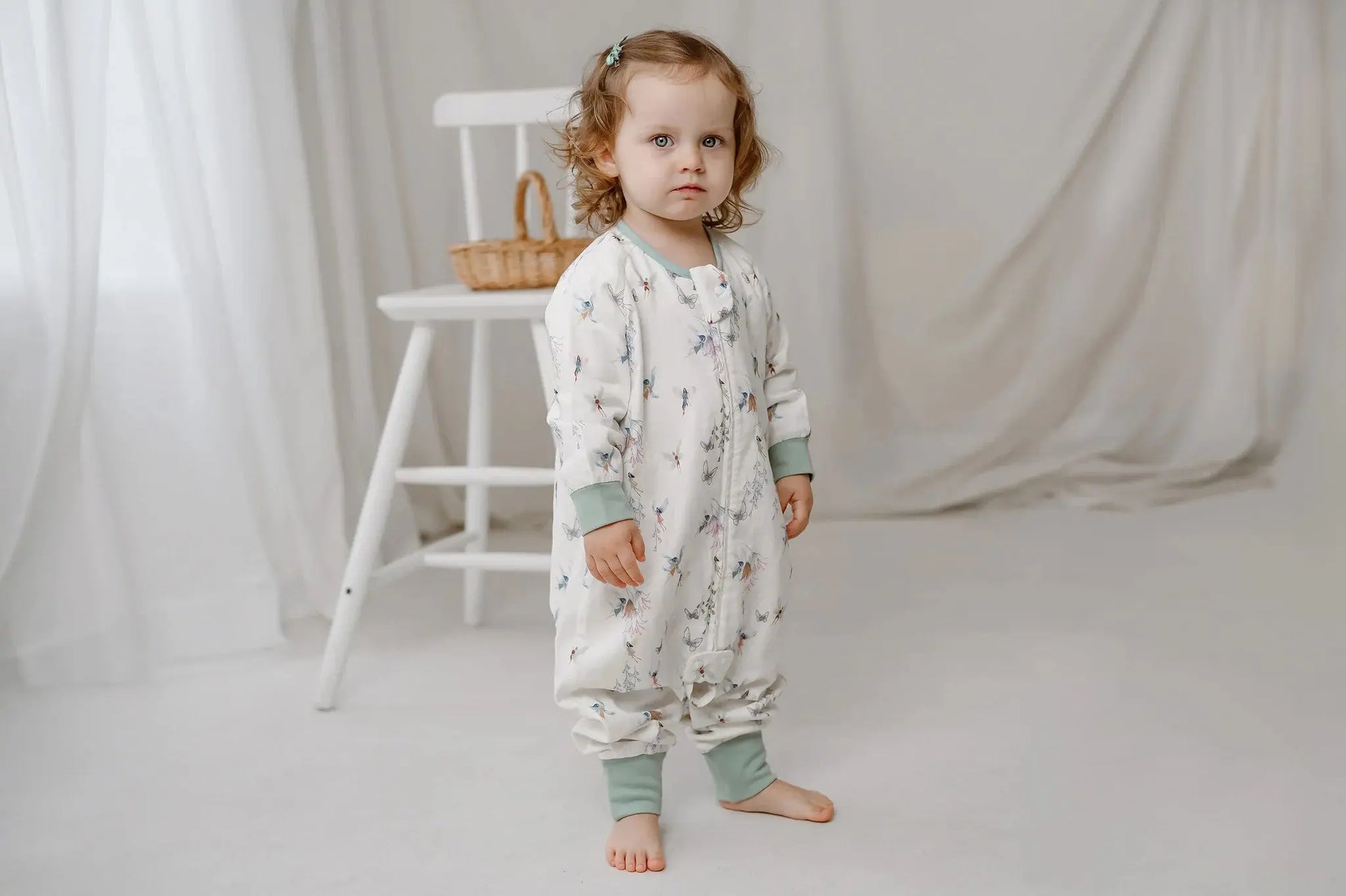 Nest Designs Bamboo Pima Long Sleeve Footed Sleep Bag 0.6 Tog Fairy Tale