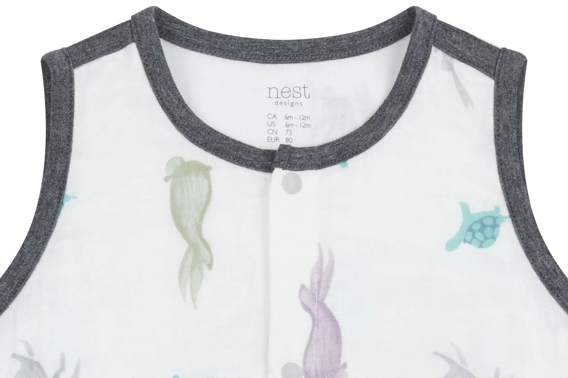Nest Designs Bamboo Pima Sleeveless Button Down Onesie The Tortoise & The Hare