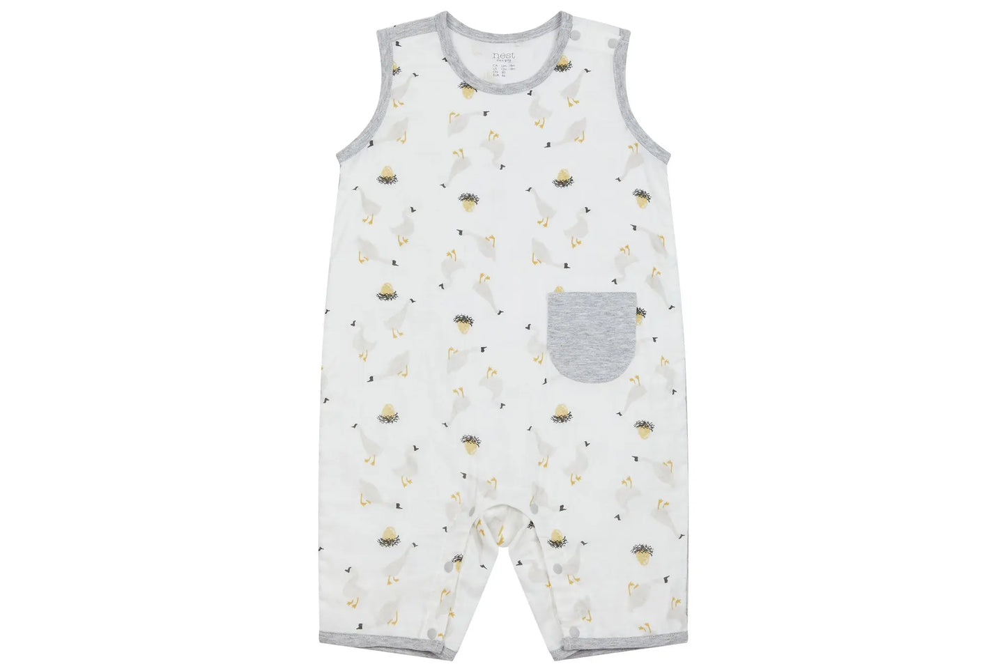 NEST DESIGNS BAMBOO PIMA SLEEVELESS ROMPER - THE GOOSE & THE GOLDEN EGG - baby enRoute