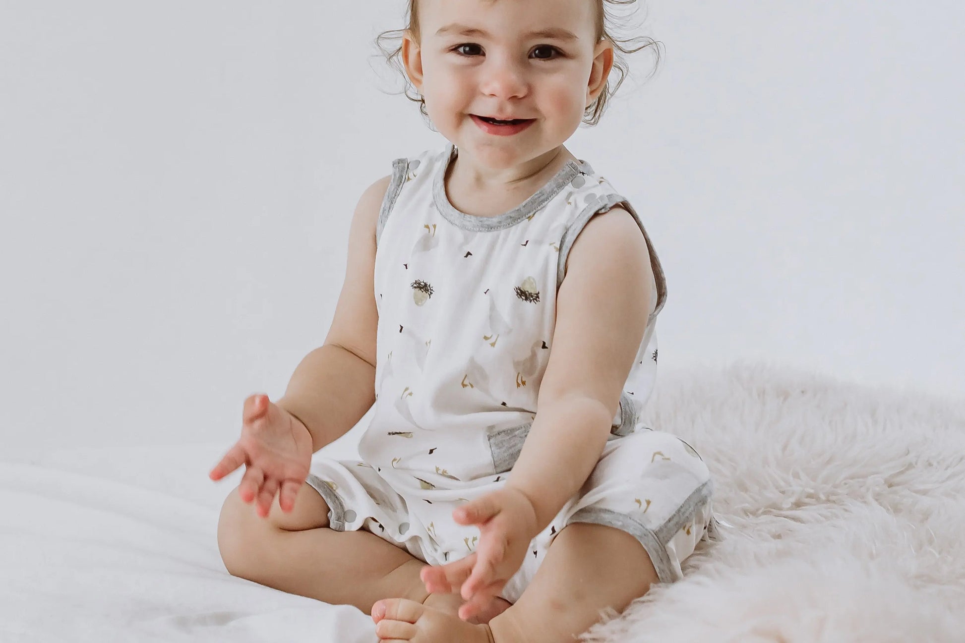 Nest Designs Bamboo Pima Sleeveless Romper The Goose & The Golden Egg