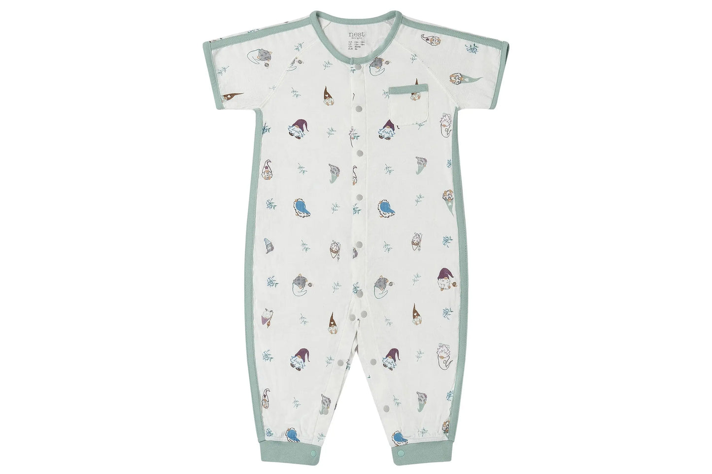 NEST DESIGNS BAMBOO SHORT SLEEVE ROMPER - OH GNOME - baby enRoute