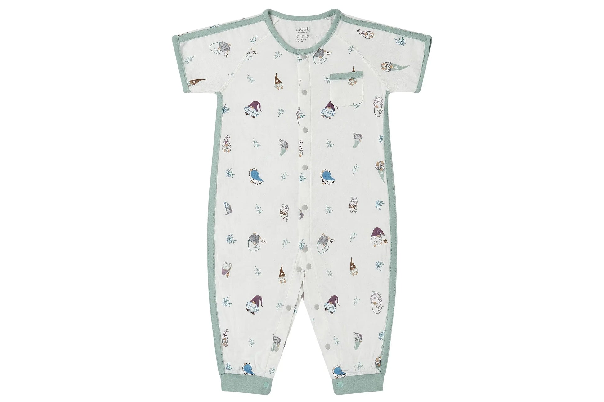 Nest Designs Bamboo Short Sleeve Romper Oh Gnome