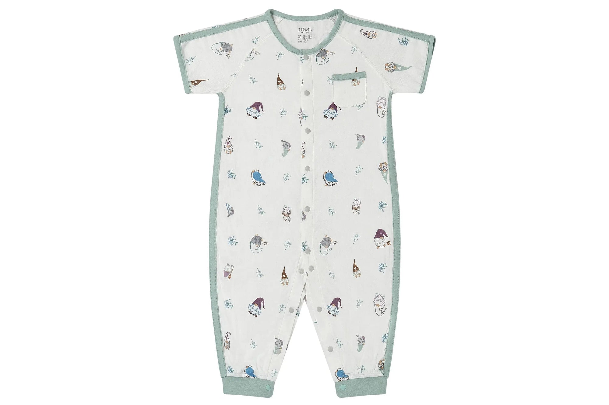 Nest Designs Bamboo Short Sleeve Romper Oh Gnome