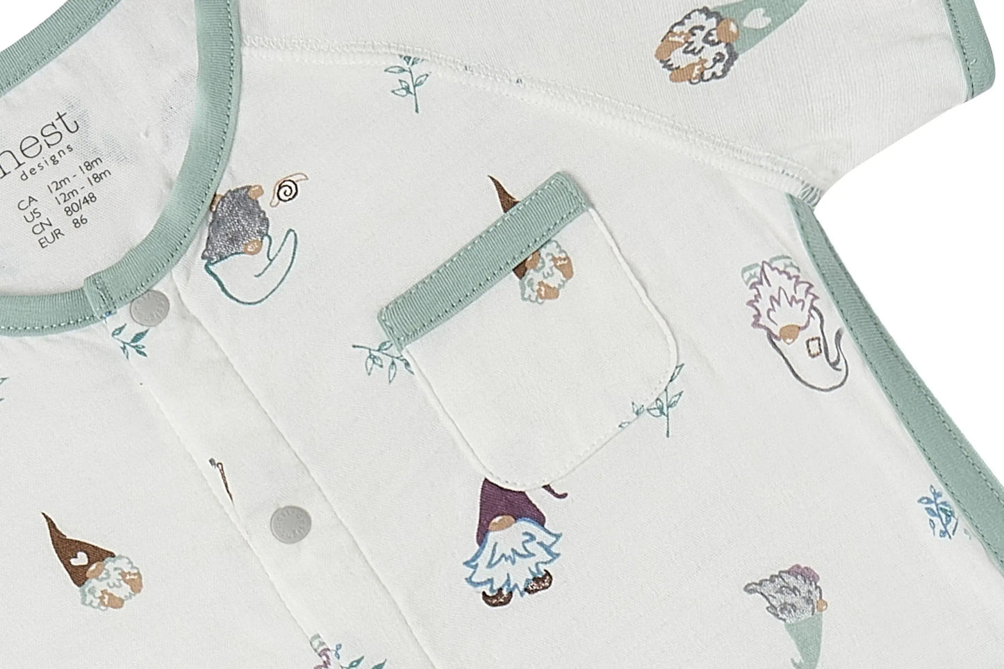 NEST DESIGNS BAMBOO SHORT SLEEVE ROMPER - OH GNOME - baby enRoute
