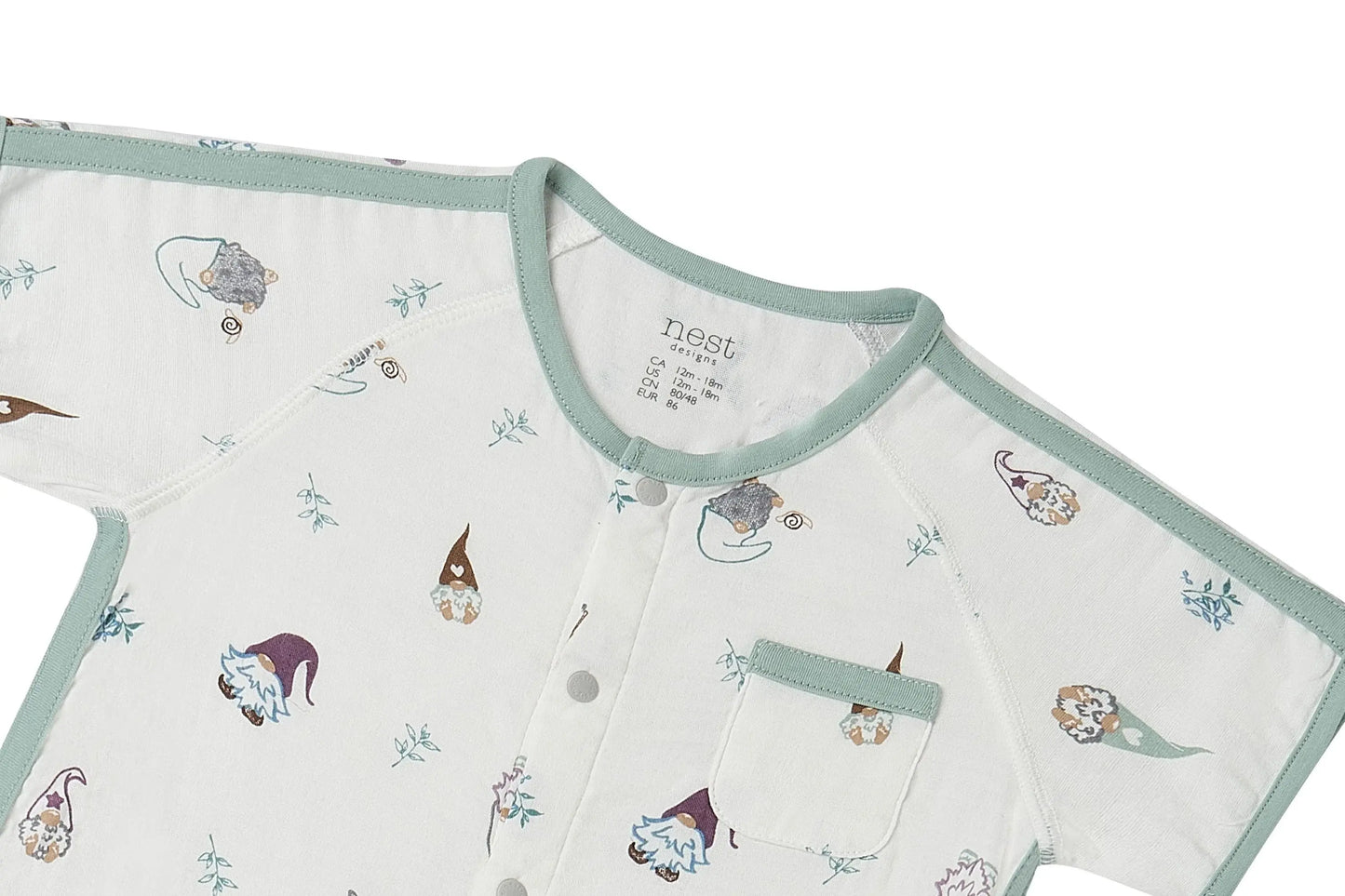 NEST DESIGNS BAMBOO SHORT SLEEVE ROMPER - OH GNOME - baby enRoute