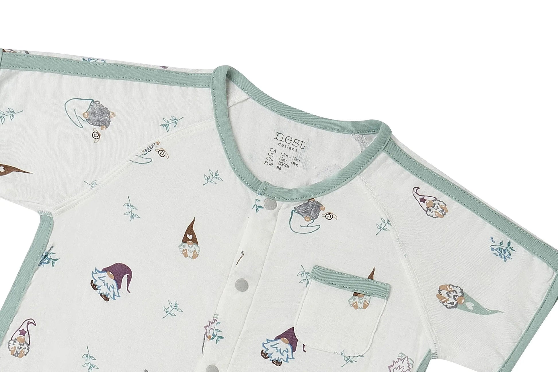 Nest Designs Bamboo Short Sleeve Romper Oh Gnome