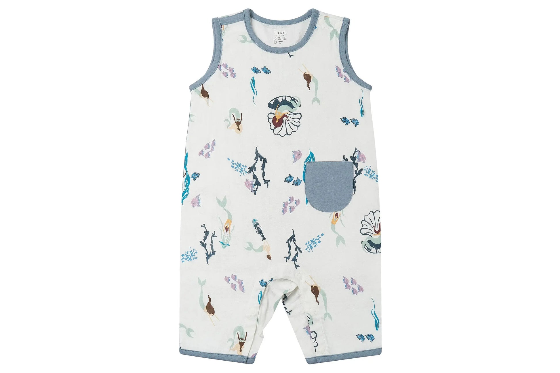 Nest Designs Bamboo Sleeveless Romper Splish Splash