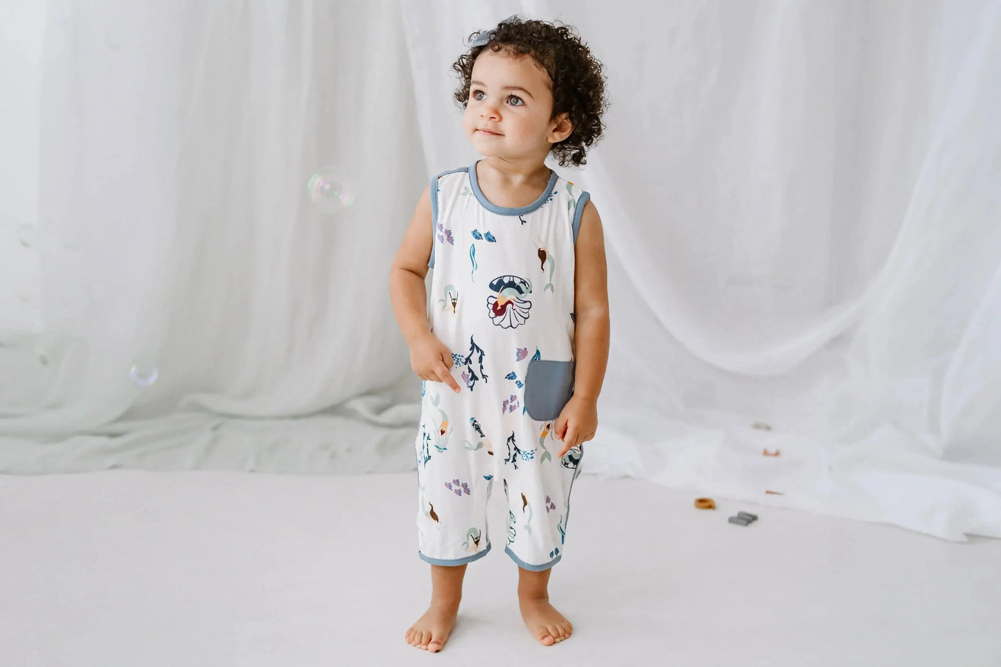 NEST DESIGNS BAMBOO SLEEVELESS ROMPER - SPLISH SPLASH - baby enRoute