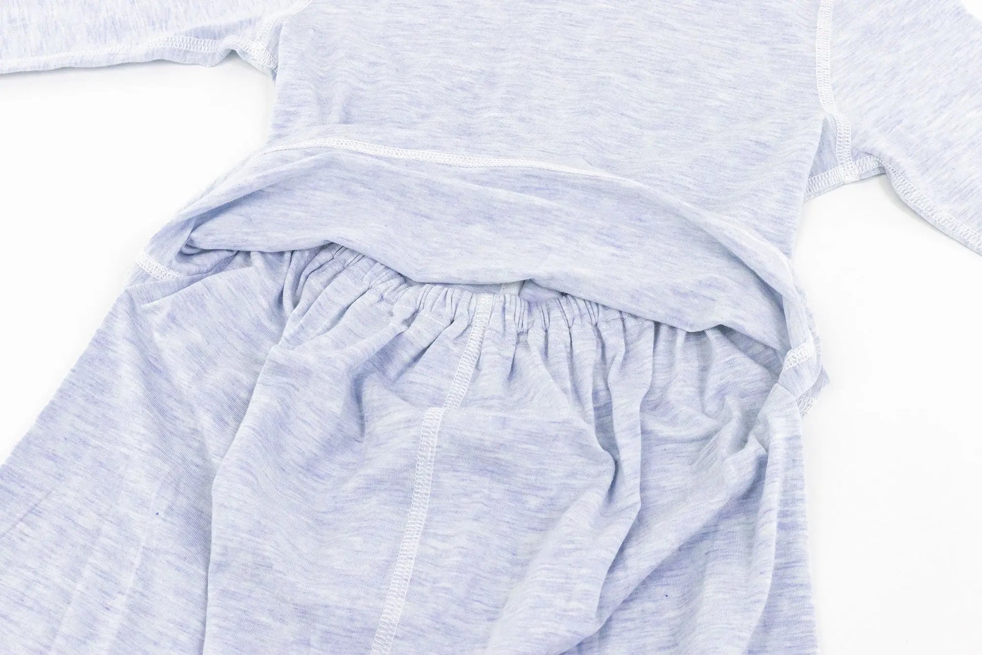 Nest Designs Basics Bamboo Cotton Long Sleeve Drop Bottom Romper Grey Dawn