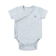 NEST DESIGNS BASICS BAMBOO COTTON SHORT SLEEVE KIMONO ONESIE GREY DAWN
