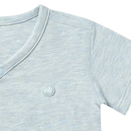 NEST DESIGNS BASICS BAMBOO COTTON SHORT SLEEVE KIMONO ONESIE GREY DAWN