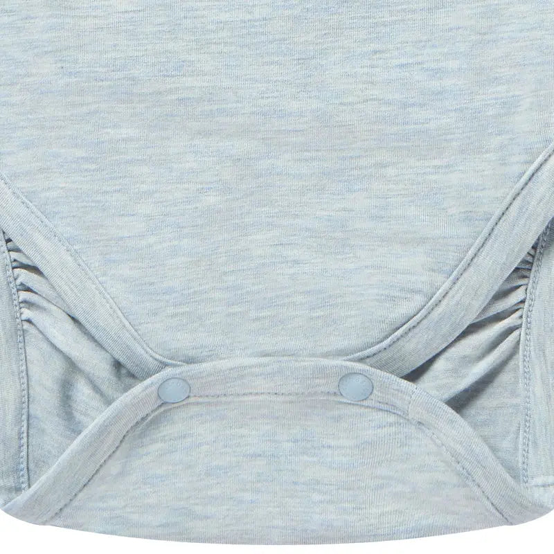 NEST DESIGNS BASICS BAMBOO COTTON SHORT SLEEVE KIMONO ONESIE GREY DAWN - baby enRoute