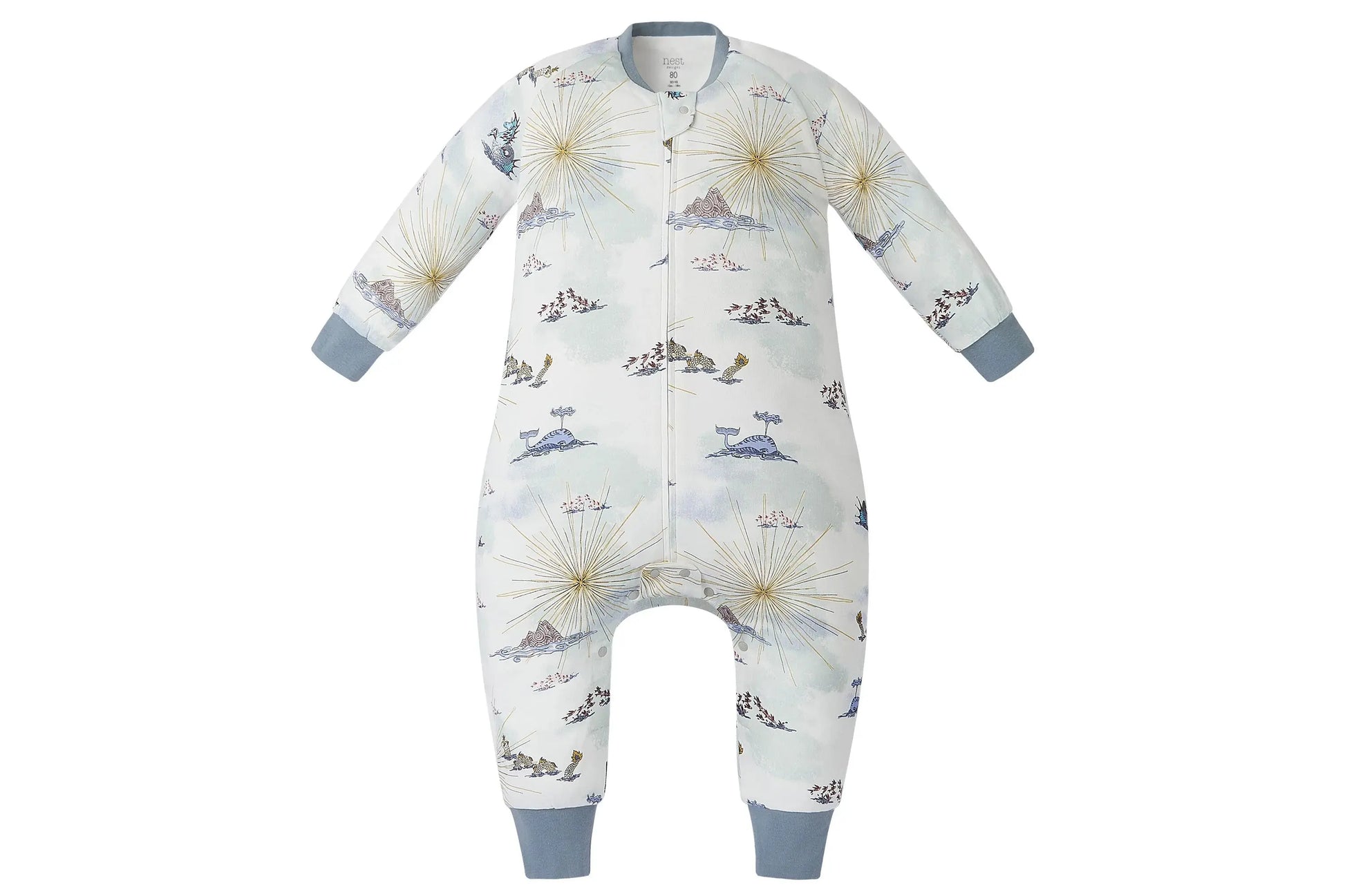 Nest Designs Organic Cotton Long Sleeve Footed Sleep Bag 1.0 Tog Ocean Wonders