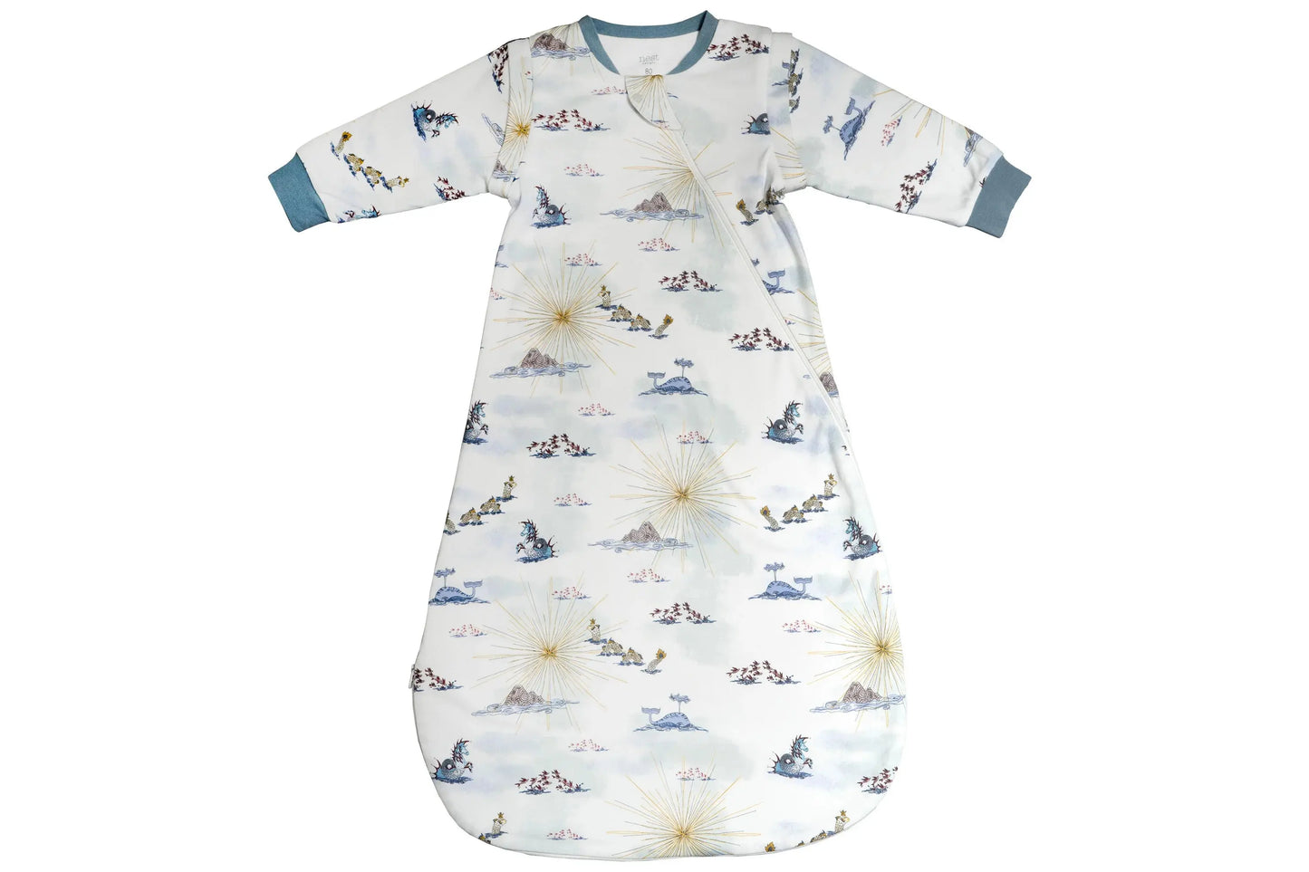 NEST DESIGNS ORGANIC COTTON REMOVABLE LONG SLEEVE SLEEP BAG 1.0 TOG  - OCEAN WONDERS - baby enRoute