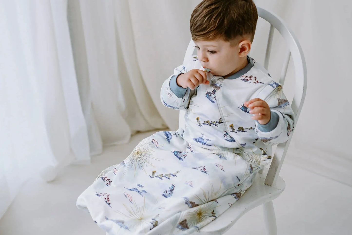 NEST DESIGNS ORGANIC COTTON REMOVABLE LONG SLEEVE SLEEP BAG 1.0 TOG  - OCEAN WONDERS - baby enRoute