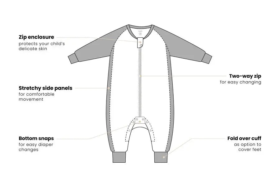 Nest Designs Raglan Bamboo Long Sleeve Footed Sleep Bag 2.5 Tog Meerkats Away