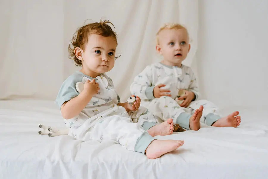 Nest Designs Raglan Bamboo Pima Short Sleeve Sleep Suit 0.6 Tog The Ant & The Grasshopper